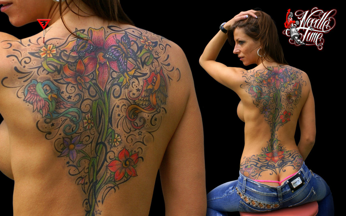 Bright floral backpiece