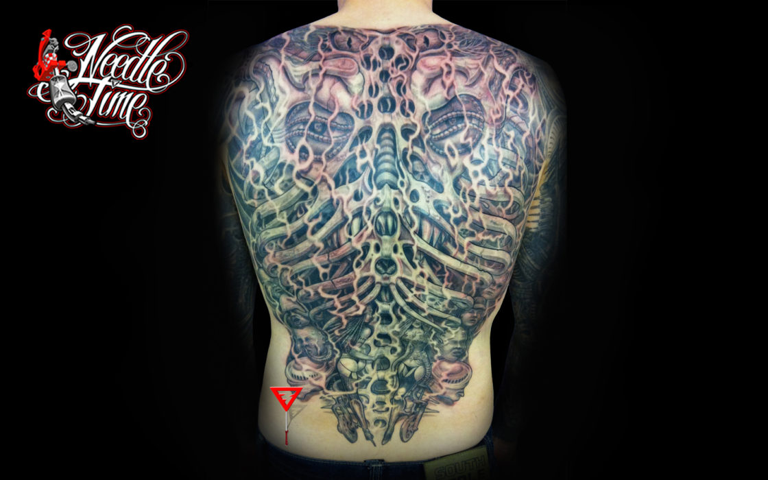 Detailed backpiece in Gigerstyle