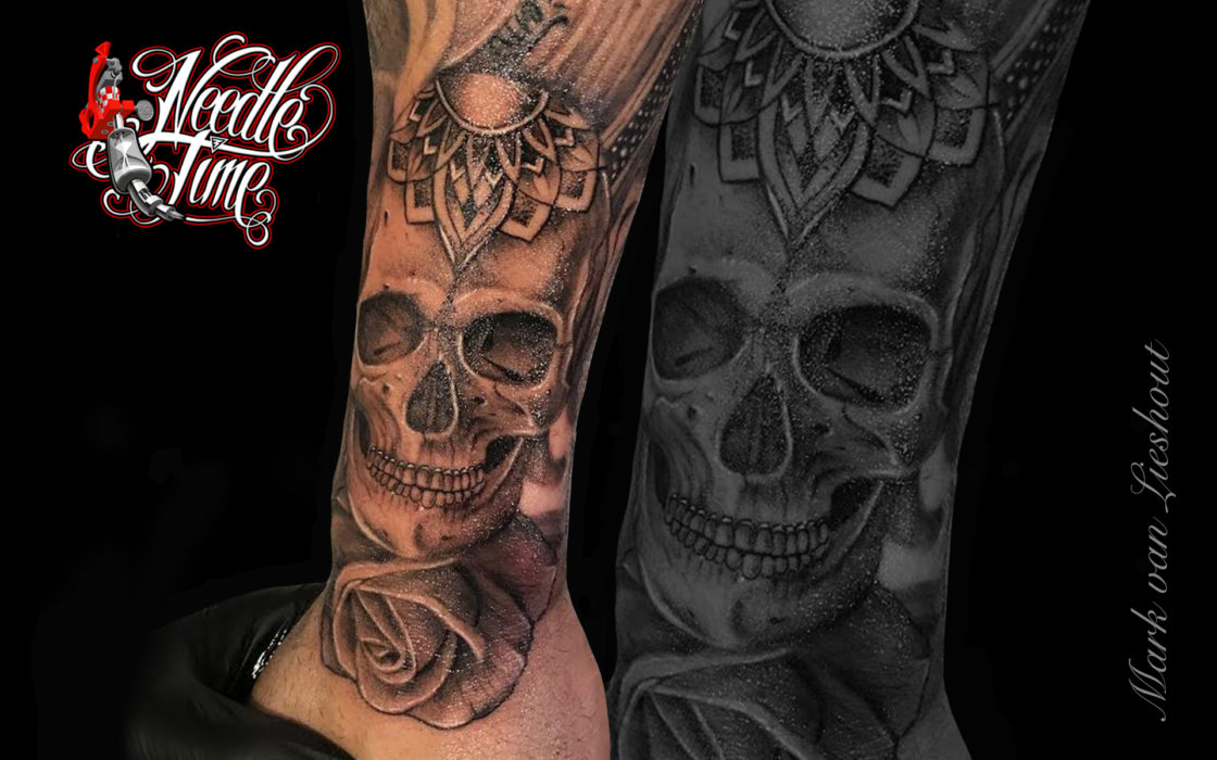 Skull and mandala